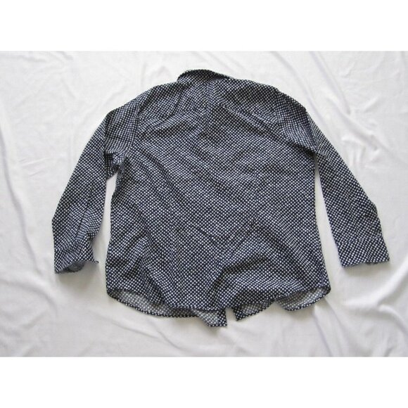 Women's Chaps No Iron Polka Dot Front Button Long Sleeve Shirt Size 1X (WB95) - Picture 7 of 9